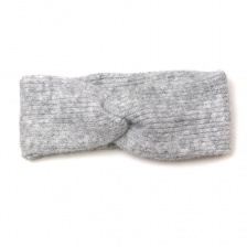 Supersoft Soft Grey Ribbed, Recycled Poly/Wool Headband by Peace of Mind
